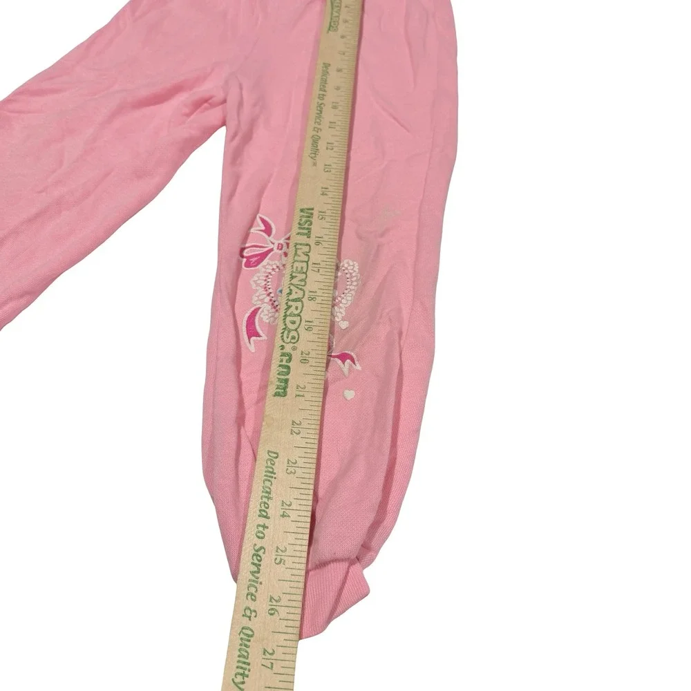 Vintage Rhythm Kids Pink Teddy Bear Heart Sweatsuit Set Lace Ruffle Size 6‎